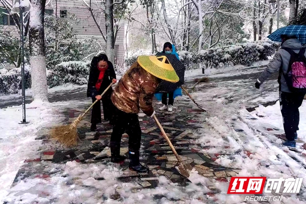 太阳成集团tyc33455cc后勤基建处组织人员清扫校园积雪。.jpg